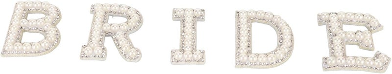 5PCS Rhinestone Letter Patches, Sparkling Pearl Sew On Letters, Self Adhesive Shimmering Rhinestones with Secure Fit, Ideal for Clothing, Dresses & Jackets - Image 1