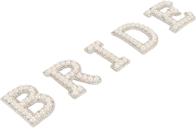5PCS Rhinestone Letter Patches, Sparkling Pearl Sew On Letters, Self Adhesive Shimmering Rhinestones with Secure Fit, Ideal for Clothing, Dresses & Jackets - Image 4