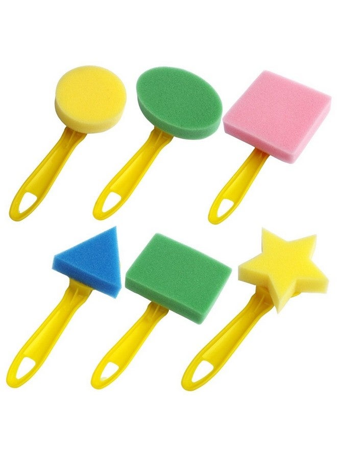 تشانيونيو مجموعة أدوات الرسم والرسم للأطفال من 6 قطع من أدوات الرسم الممتعة للأطفال في مرحلة التعلم المبكر، فرشاة إسفنجية للألوان المائية والزيت والغواش والطلاء الأكريليكي، مورد فني إبداعي، 6 أشكال/مجموعة - Image 1