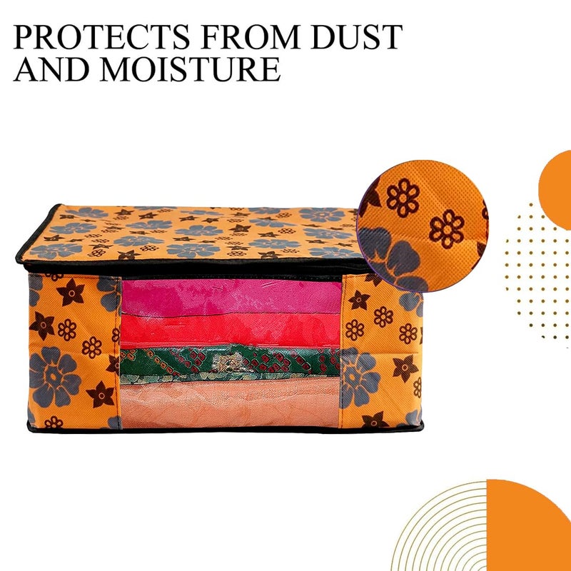 SHAPING FABRIC Non-Woven Garment Cover with Transparent Window & Double Metal Zipper - Pack of 2 for Dustproof Storage of Sarees, Suits, Jackets, and Shirts - Image 3