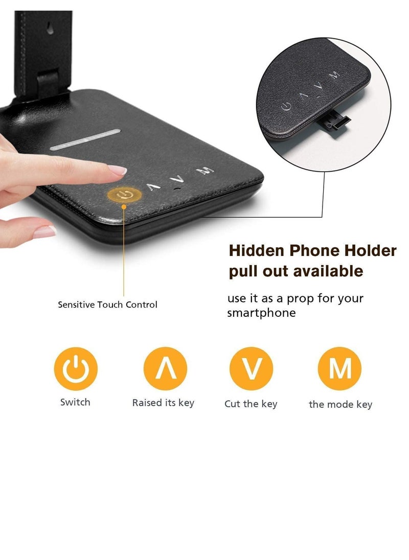 Y&D - 3 in 1 Desk Lamp LED with Fast Wireless Charger/ USB Charging and Alarm Clock | Color Modes Touch Control Black - Image 1