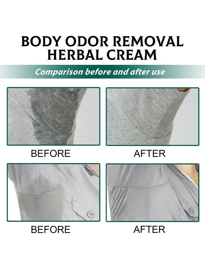 EELHOE Body Odor Removal- Armpit Odor Cream Body Odour Remover Cream, Herbal Body Odor Remover Cream Underarm Sweat Deodorant For Man Woman Reduce Sweat And Eliminate Smell - Image 4