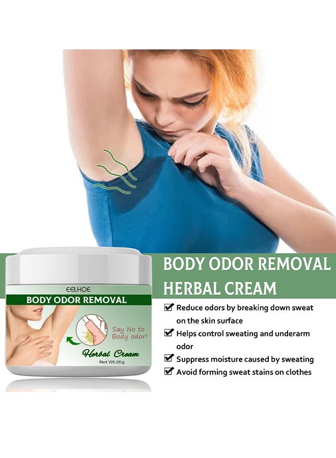 EELHOE Body Odor Removal- Armpit Odor Cream Body Odour Remover Cream, Herbal Body Odor Remover Cream Underarm Sweat Deodorant For Man Woman Reduce Sweat And Eliminate Smell - Image 2