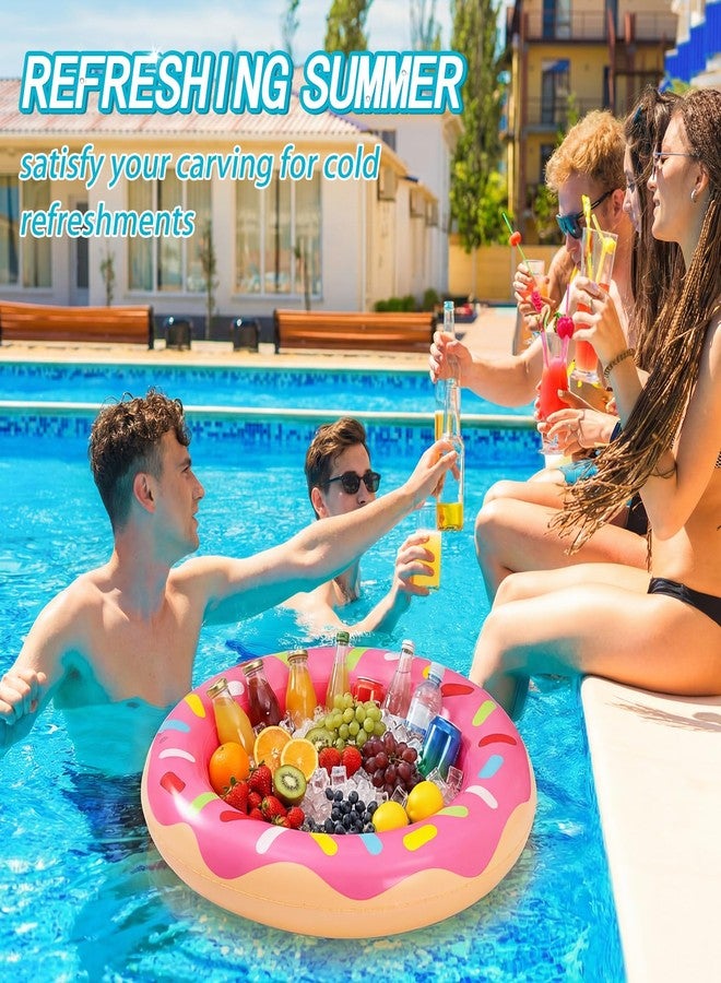 Hungdao 2 Pack Inflatable Ice Serving Bar Cooler Donuts Inflatable Ice Buffet Salad Serving Tray Portable Food Drink Pool Container Holder for Parties Summer BBQ Picnic Indoor Outdoor Beach - Image 5