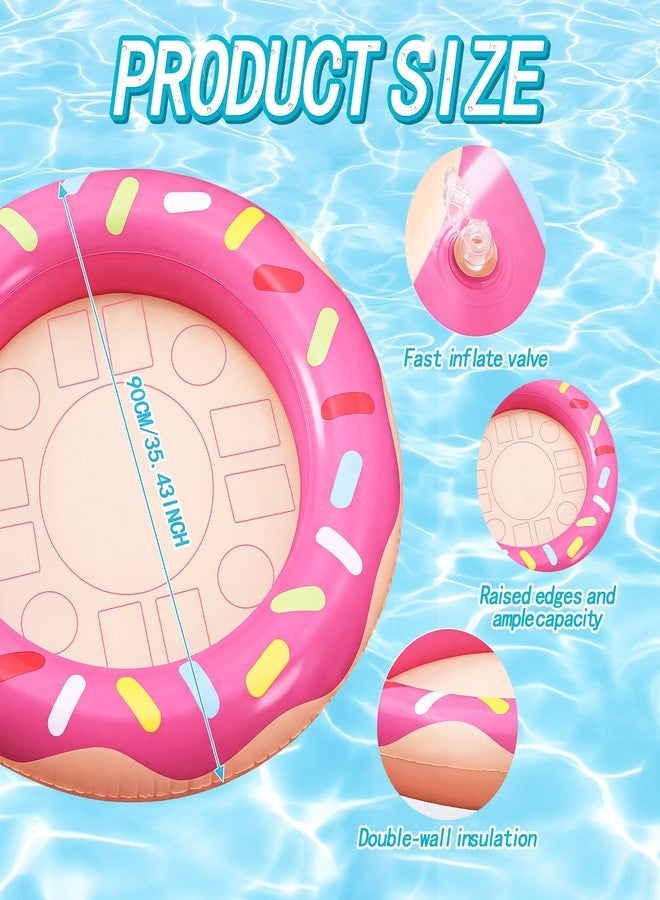 Hungdao 2 Pack Inflatable Ice Serving Bar Cooler Donuts Inflatable Ice Buffet Salad Serving Tray Portable Food Drink Pool Container Holder for Parties Summer BBQ Picnic Indoor Outdoor Beach - Image 3