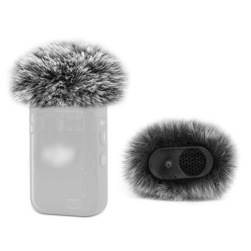 LEFXMOPHY غطاء زجاجي لميكروفون DJI MIC 2 / OSMO POCKET 3 مع غطاء رقيق رمادي من الفوم (غير مناسب لغطاء Dji Mic 1)، عبوة من 2 - Image 1