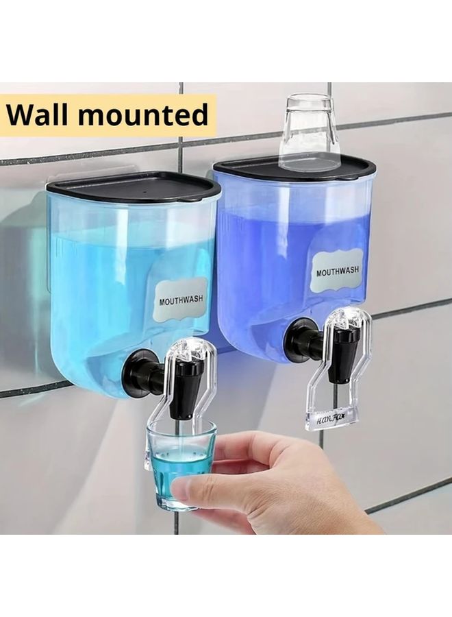 خزان منظف الغسيل المعلق على الحائط بسعة كبيرة، شفاف بألوان الأزرق والأبيض، سهل التركيب - Image 3