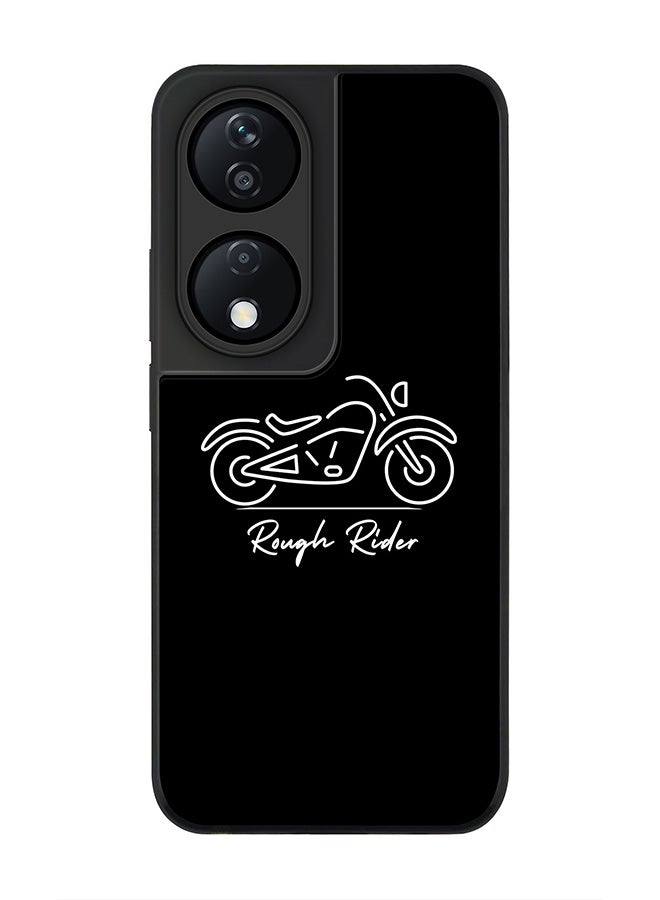 Stylizedd Rugged Black Edge Case for Honor X7b, Slim fit Soft Case Flexible Rubber Edges Anti Drop TPU Gel Thin Cover -  Rough Rider - Image 1