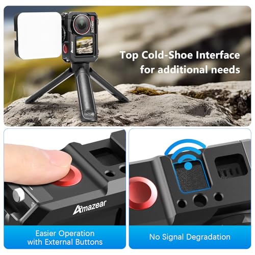 AMAZEAR Metal Cage for DJI Osmo Action 5 Pro,DJI Action3/4/5 Pro Premium Accessories Multifunction Protective Frame Case Aluminum Housing Camera Expansion Protector - Image 5