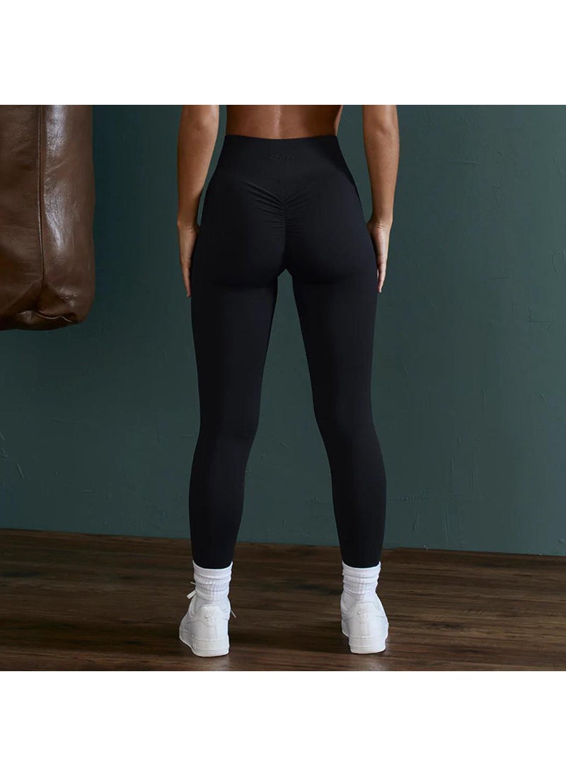 Generic - Alo Naked Feeling Leggings Womens High-Waisted Push-Up Elastic Peach Hip Sports Fitness Pants Quick Dry Running Trousers Black - Image 1