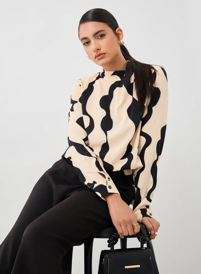 Take Two Printed Long Sleeve Regular Fit Top
