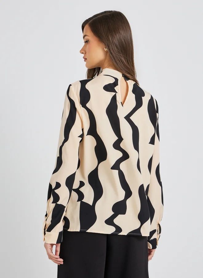 Take Two Printed Long Sleeve Regular Fit Top