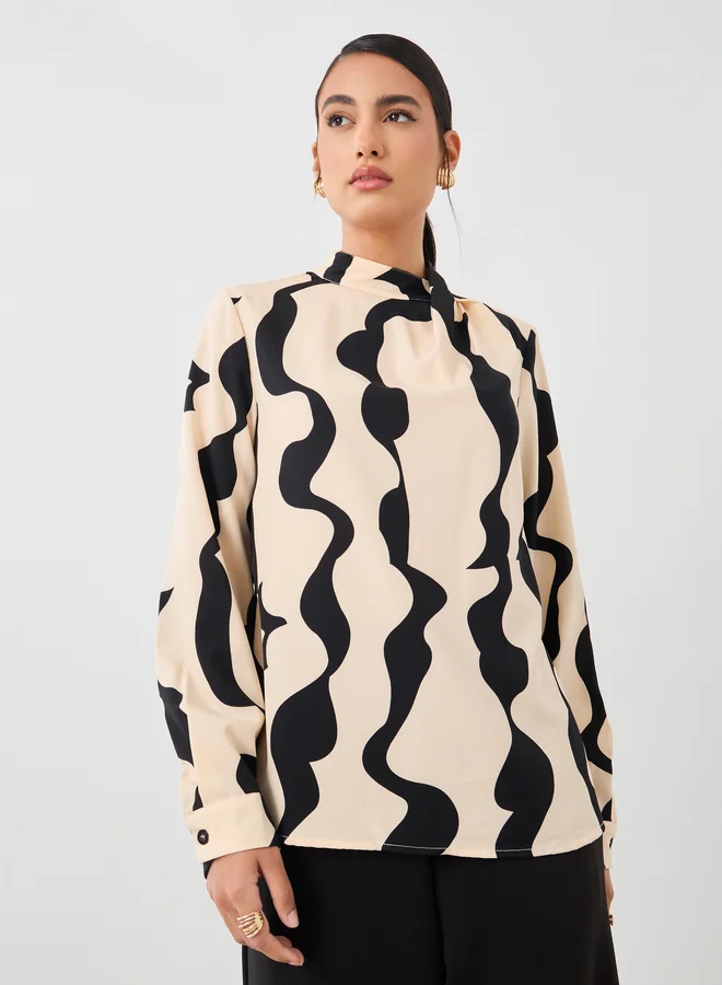 Take Two Printed Long Sleeve Regular Fit Top