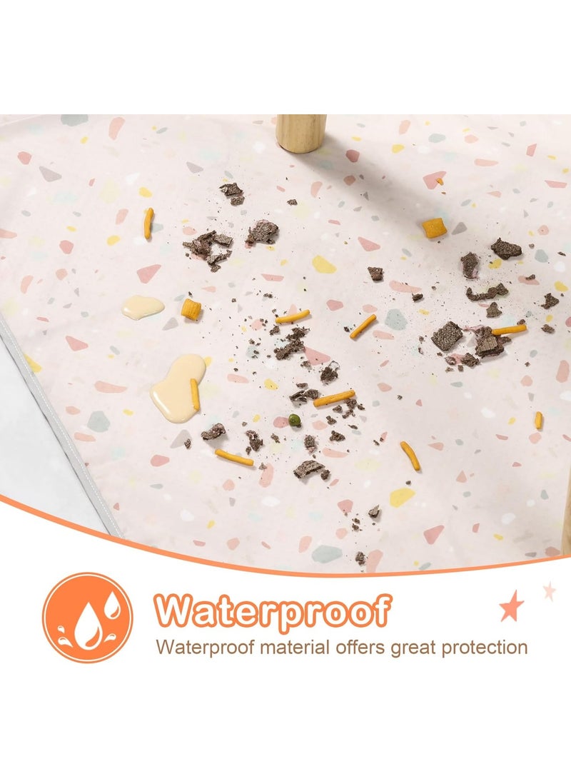 CLYMENE CLYMENE Splat Mat for Under High Chair | 51x51 Inch Anti-Slip Baby Splash Mat | Waterproof & Washable Spill Mat for Highchair Floor and Infant Play (Terrazzo Treasure) - Image 4