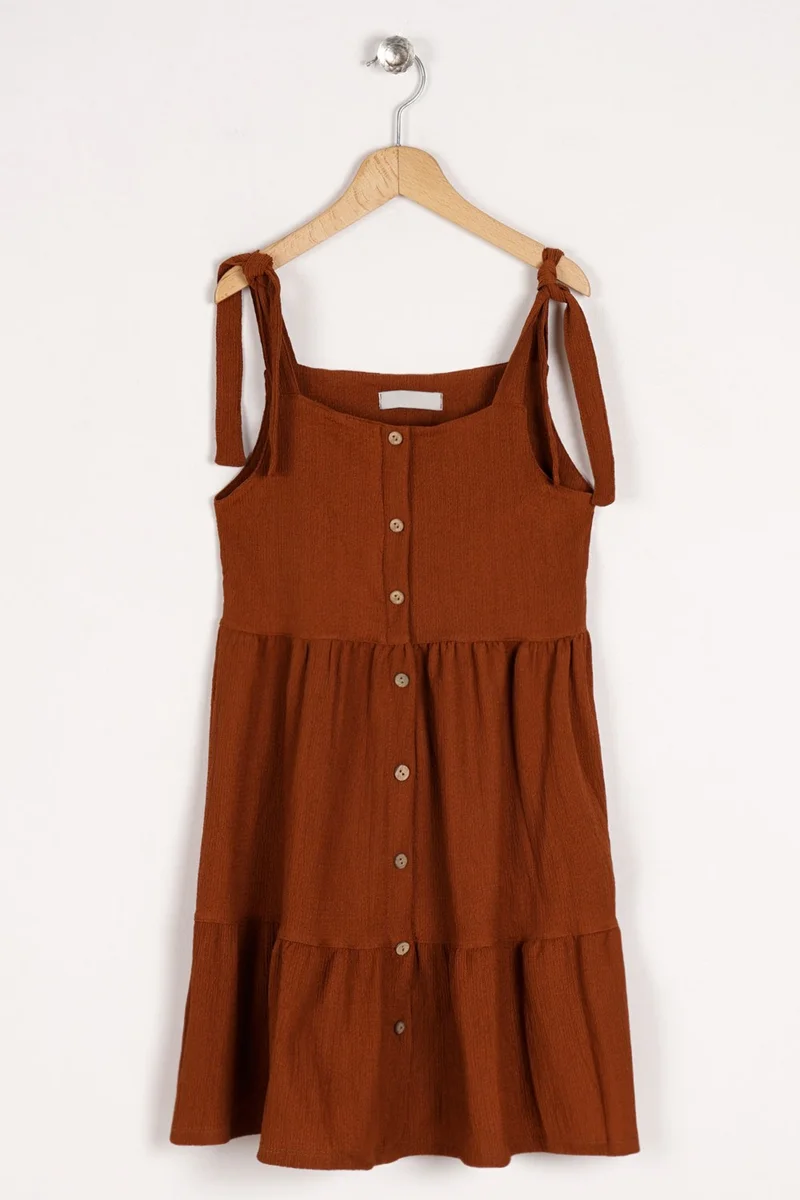 Zepkids Tiered Button Front Dress