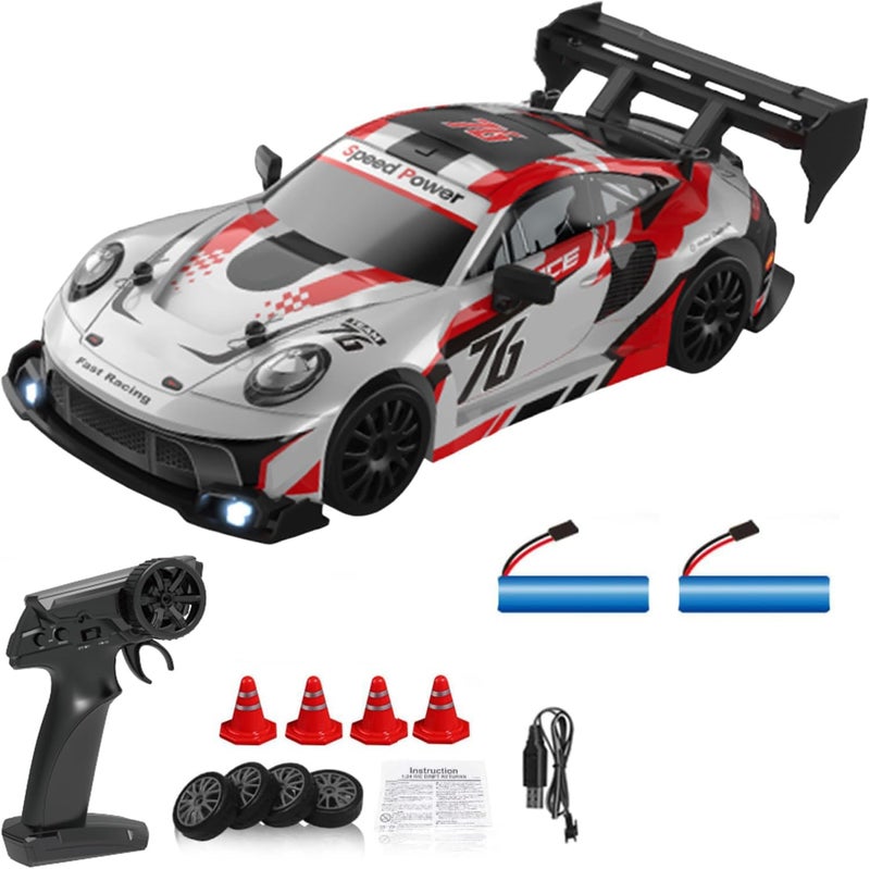 NALACAL 1:24 Scale RC Drift Car 4WD 2.4GHz High Speed Racing Toy with LED Lights - Image 1