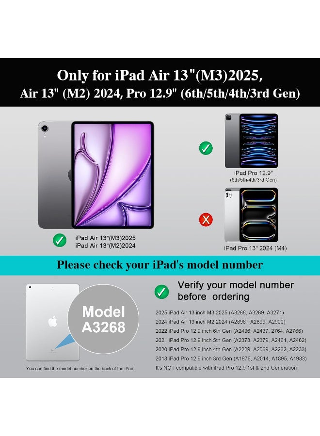 iPad Air 13 inch Case Keyboard (M3 M2, 2025 2024),Wireless iPad Keyboard for Pro 12.9 inch 6/5/4/3th Gen,Magnetic Detachable with 7-Color Backlit, Trackpad,Landscape/Portrait,Adjustable Stand(Gray) - Image 2