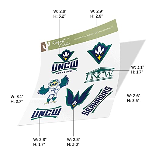 Desert Cactus University of North Carolina Wilmington Sticker UNCW Seahawks Vinyl Decals Laptop Water Bottle Car Scrapbook Sheet T2 (Type 2) - Image 4