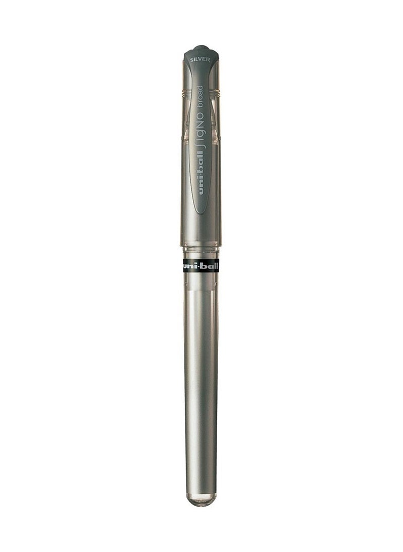 Uniball 1-Piece Gel Impact Broad Gel Ink Pen 1.0mm Tip Silver Ink  - Image 2