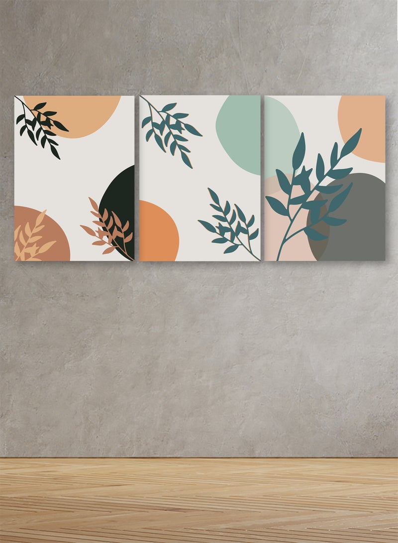 Marktna Set Of 3 Framed Canvas Wall Arts Stretched Over Wooden Frame with a  Modern Design - Image 1