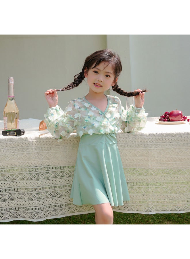 إسكدنيا أزياء زهرة الوالدين والطفل ملابس السباحة قطعة واحدة تنورة المحافظ قطعتين فتاة الشاطئ عطلة الأم والابنة ملابس السباحة بالجملة اللون: الأطفال - Image 1