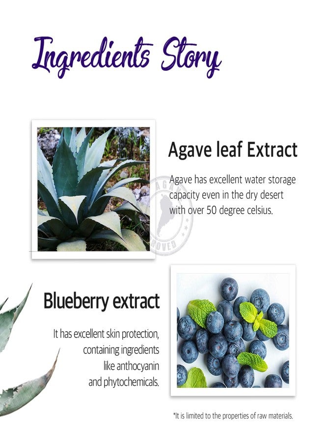 Petitfee Agave Cooling Hydrogel Face Mask 5ea - Quick Calming Facial Mask with Blue Energy Complex, Agave, Blueberry, Eggplant, Caffeine Extracts, Moisturizing, Soothing Care - Image 3