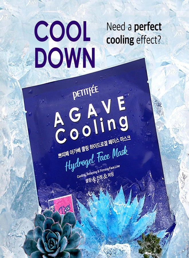 Petitfee Agave Cooling Hydrogel Face Mask 5ea - Quick Calming Facial Mask with Blue Energy Complex, Agave, Blueberry, Eggplant, Caffeine Extracts, Moisturizing, Soothing Care - Image 4