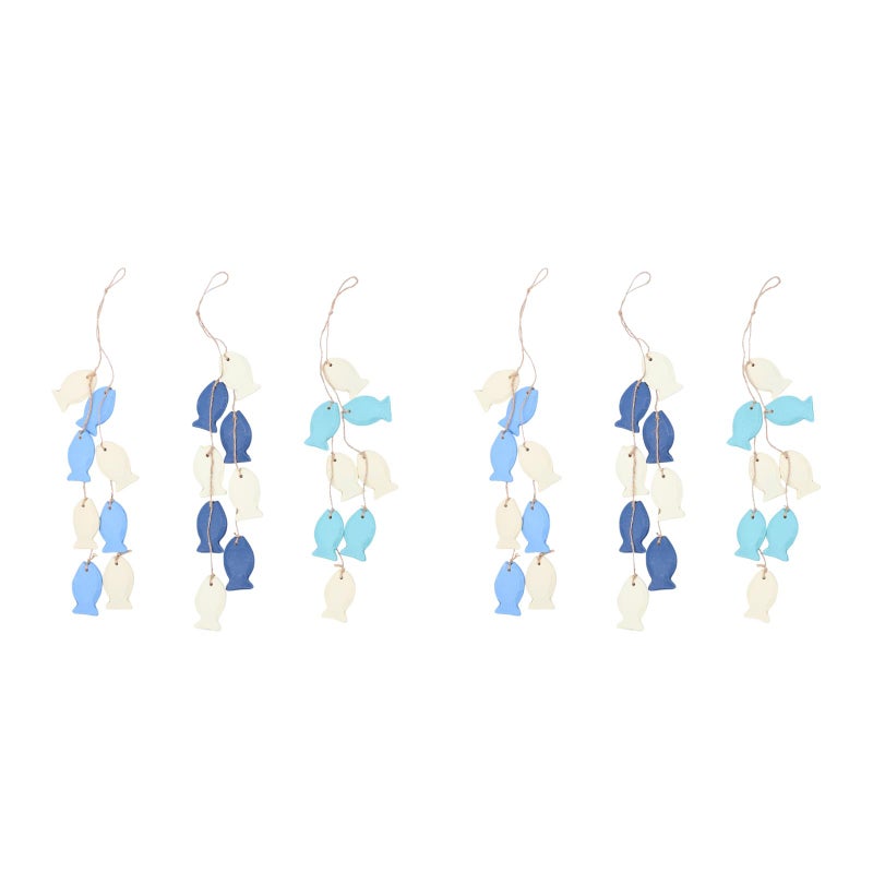 6 pcs Delicate Hangings Fish-designed Pendant Mediterranean Style Home Decor - Image 1