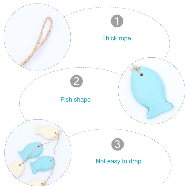 6 pcs Delicate Hangings Fish-designed Pendant Mediterranean Style Home Decor - Image 2