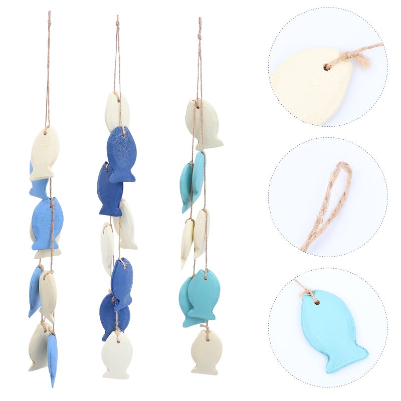 6 pcs Delicate Hangings Fish-designed Pendant Mediterranean Style Home Decor - Image 3