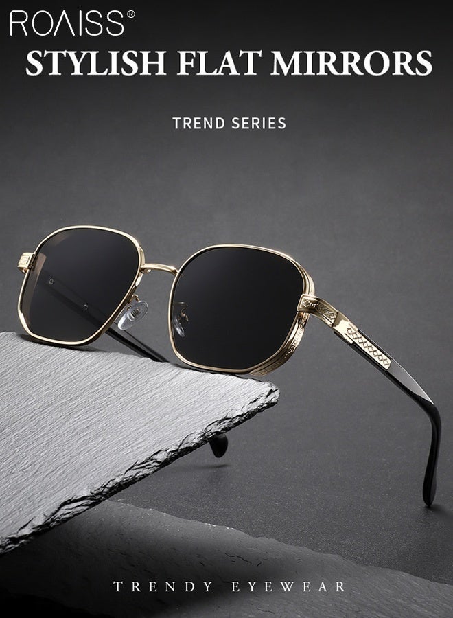 roaiss Retro Sunglasses for Women Men UV400 Protection Glasses with Vintage Polarized Alloy Frame, Fashion Anti-Glare Sun Shades for Driving, Fishing, Traveling, Gold - Image 5