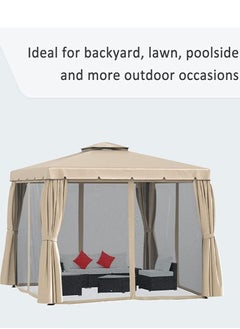 Living Outdoor Patio Gazebo with Polyester Curtains and Netted Screens 400*400cm.  - Image 3