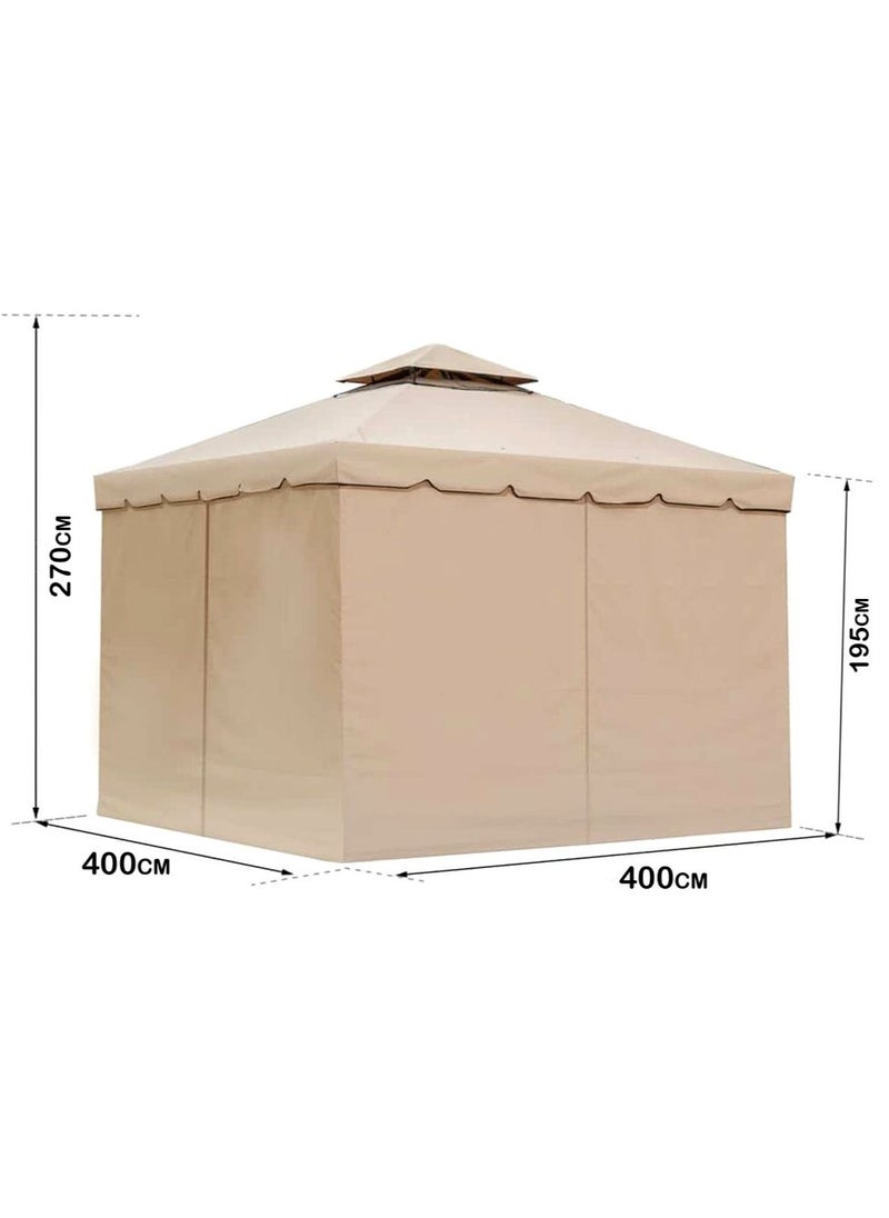 Living - Outdoor Patio Gazebo with Polyester Curtains and Netted Screens 400*400cm. - Image 1