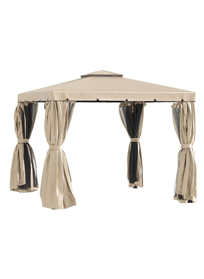 Living - Outdoor Patio Gazebo with Polyester Curtains and Netted Screens 400*400cm. - Image 1