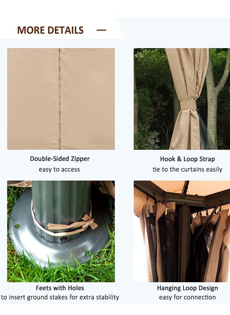 Living - Outdoor Patio Gazebo with Polyester Curtains and Netted Screens 400*400cm. - Image 1