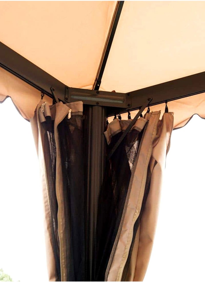 Living - Outdoor Patio Gazebo with Polyester Curtains and Netted Screens 400*400cm. - Image 1