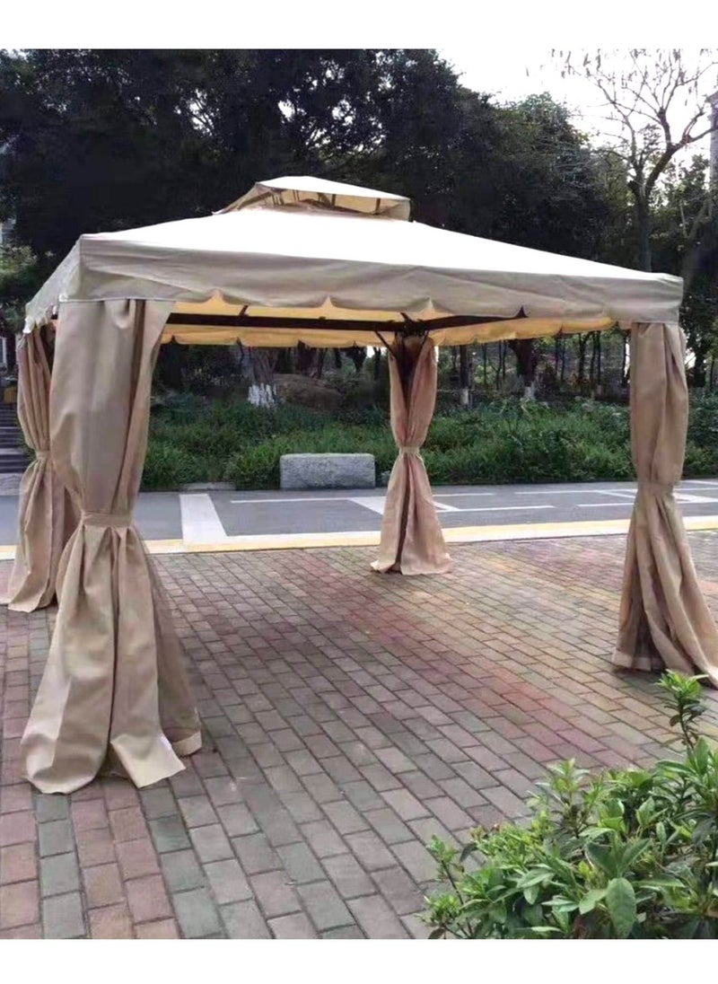 Living - Outdoor Patio Gazebo with Polyester Curtains and Netted Screens 400*400cm. - Image 1