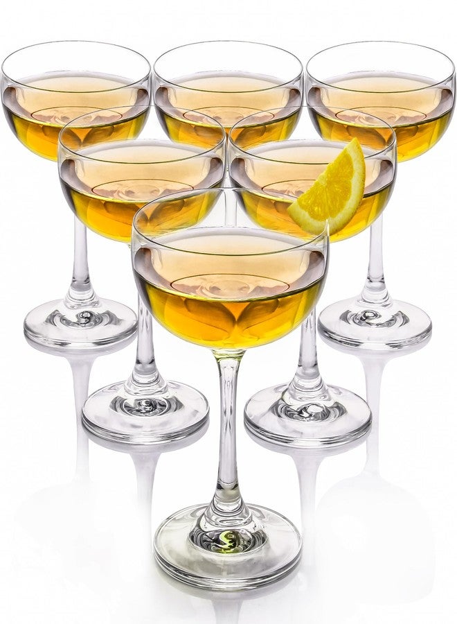 UMEIED 6pcs Crystal Coupe Glasses Set, 7 Ounce Premium Crystal Cear Classic Cocktail Glasses for Martini, Bars, Cosmopolitan, Manhattan, Gimlet, Pisco Sour - Image 1