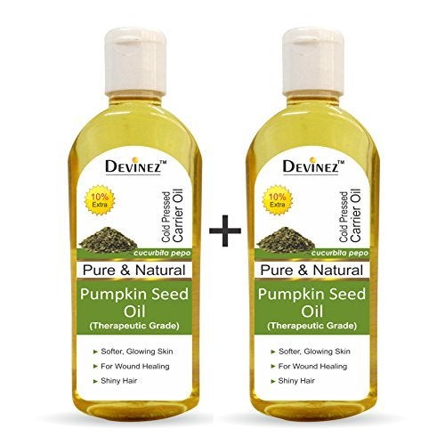 Devinez Pumpkin Seed (Kaddu) Cold Pressed Oil - 220ml | 100% Natural Oil | Undiluted, Natural, for Eyelashes, Eyebrows, Hair and Skin Care | Rich in omega-3 - Image 1
