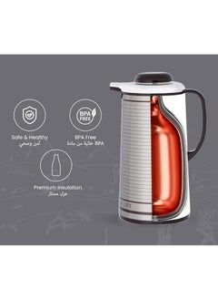 BLACKSTONE 1L Steel Vacuum Flask + 470ml Travel Mug | Ultra-Insulated, Leakproof, Leather Grip | Hot & Cold Thermos Combo for Travel & Office  - Image 4