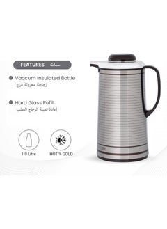 BLACKSTONE 1L Steel Vacuum Flask + 470ml Travel Mug | Ultra-Insulated, Leakproof, Leather Grip | Hot & Cold Thermos Combo for Travel & Office  - Image 5