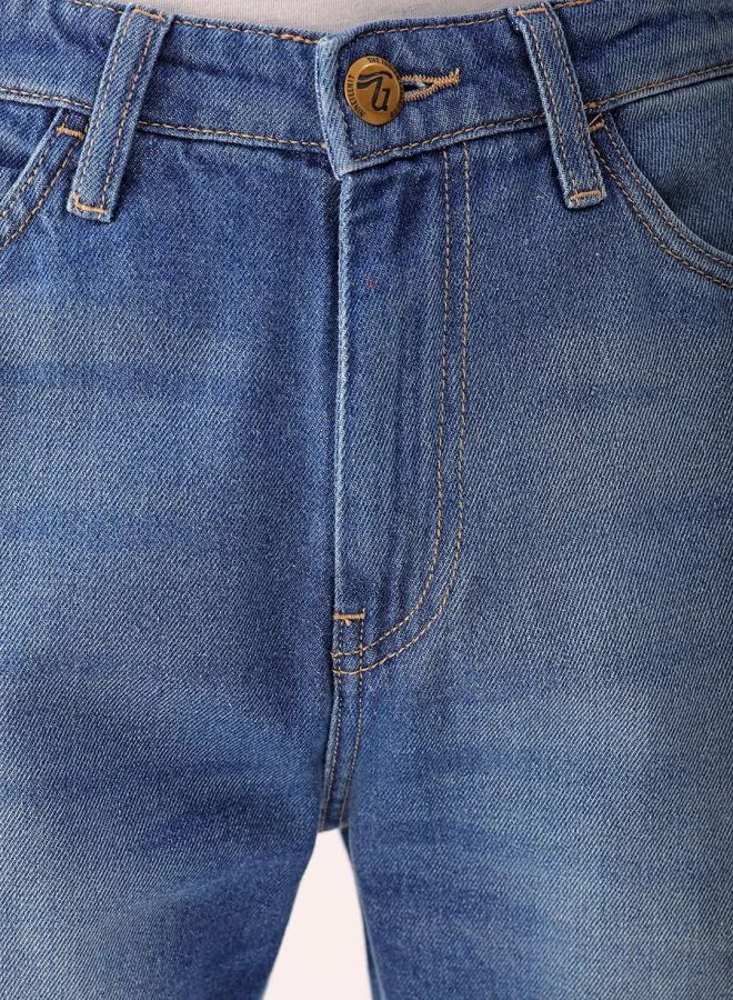 شركة المرآب الهندية Men Vintage Straight Fit Distressed Mid-Rise Jeans