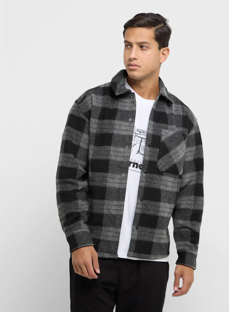 جاك اند جونز Jcocollective Checked Relaxed Fit Shirt