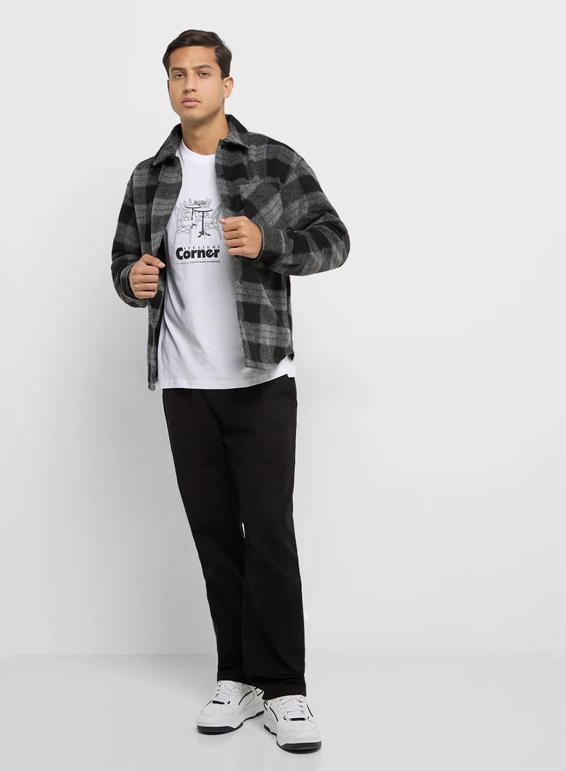 جاك اند جونز Jcocollective Checked Relaxed Fit Shirt