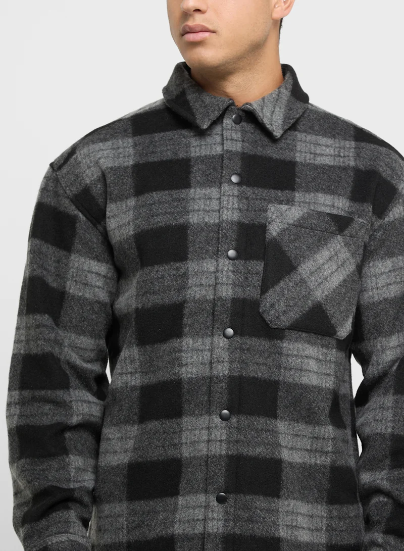 جاك اند جونز Jcocollective Checked Relaxed Fit Shirt