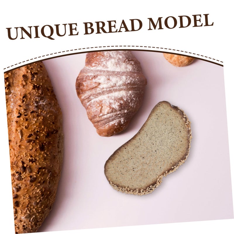 Lifelike Faux Bread Slices 4pcs Realistic Food Models for Bakery Display Kitchen Decor - Image 4