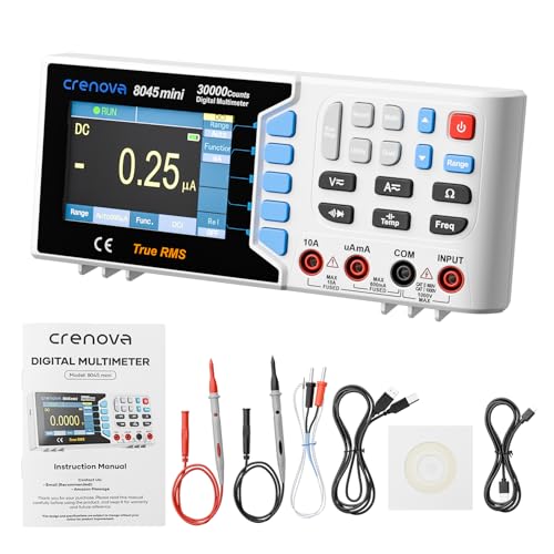 Crenova 30000 Counts True RMS Digital Multimeter, Desktop Bench Multimeter for Lab & Industrial Use. USB Data Logging, CAT II 600V. Measures Voltage, Current, Resistance, Capacitance, Temperature. - Image 1