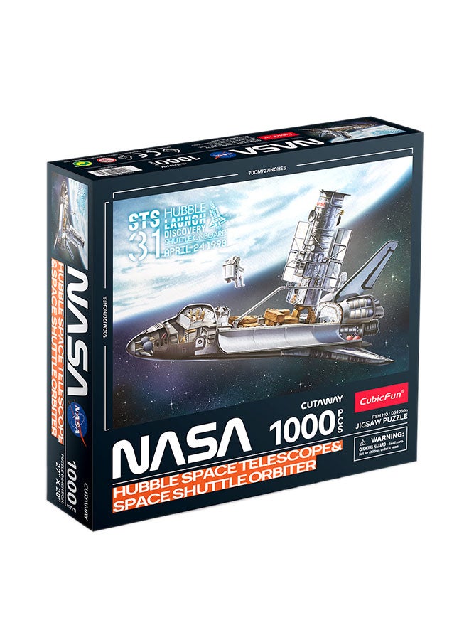 CubicFun 3D Puzzle NASA Hubble Space Telescope & Space Shuttle Orbitter 1000 Pieces, For 8 Years+ - Image 1