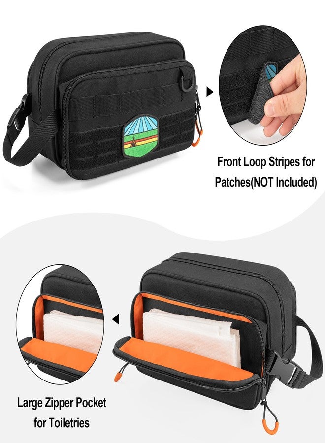 Prokva Tactical Toiletry Travel Bag for Men, Dopp Kit Shaving Organizer Case for Toiletries, Shower and Grooming Care Accessories, Black (Empty Bag Only, Patent Design) - Image 4