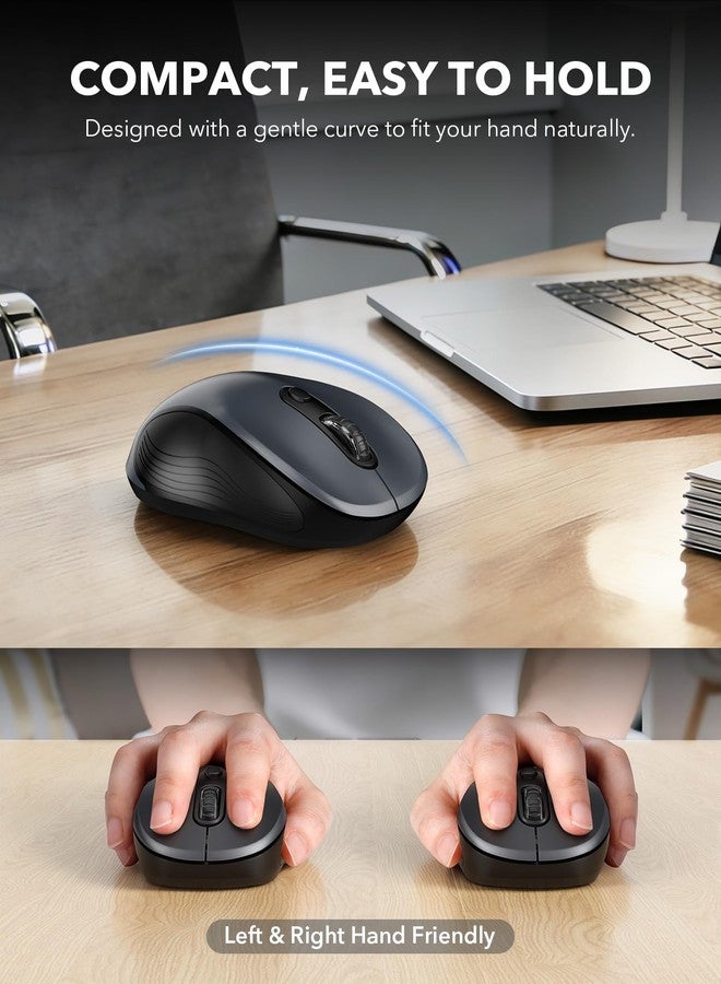 Trueque Wireless Mouse for Laptop, 2.4G Ergonomic Computer Mouse with 3 Adjustable DPI Levels, Page Up & Down Buttons, USB Mouse for Chromebook, PC, Desktop, Notebook, MacBook (Grey) - Image 3